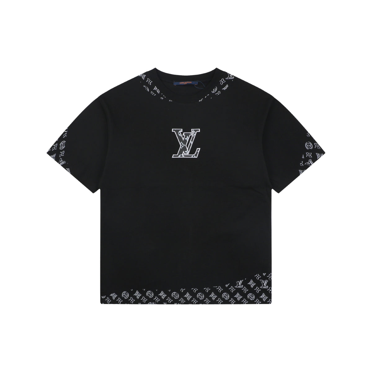 Louis Vuitton Border Monogram Print T-Shirt – Black