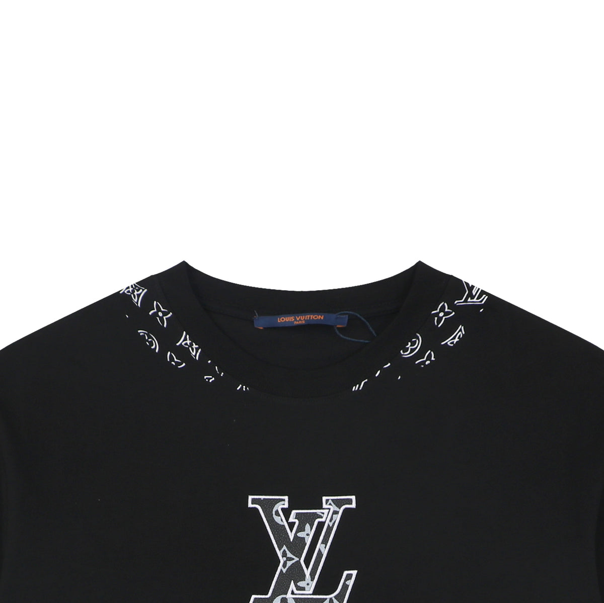 Louis Vuitton Border Monogram Print T-Shirt – Black