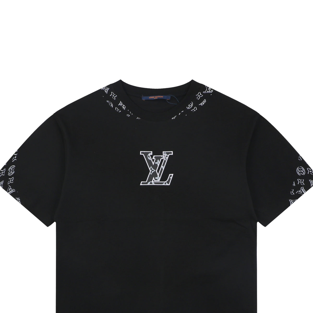 Louis Vuitton Border Monogram Print T-Shirt – Black