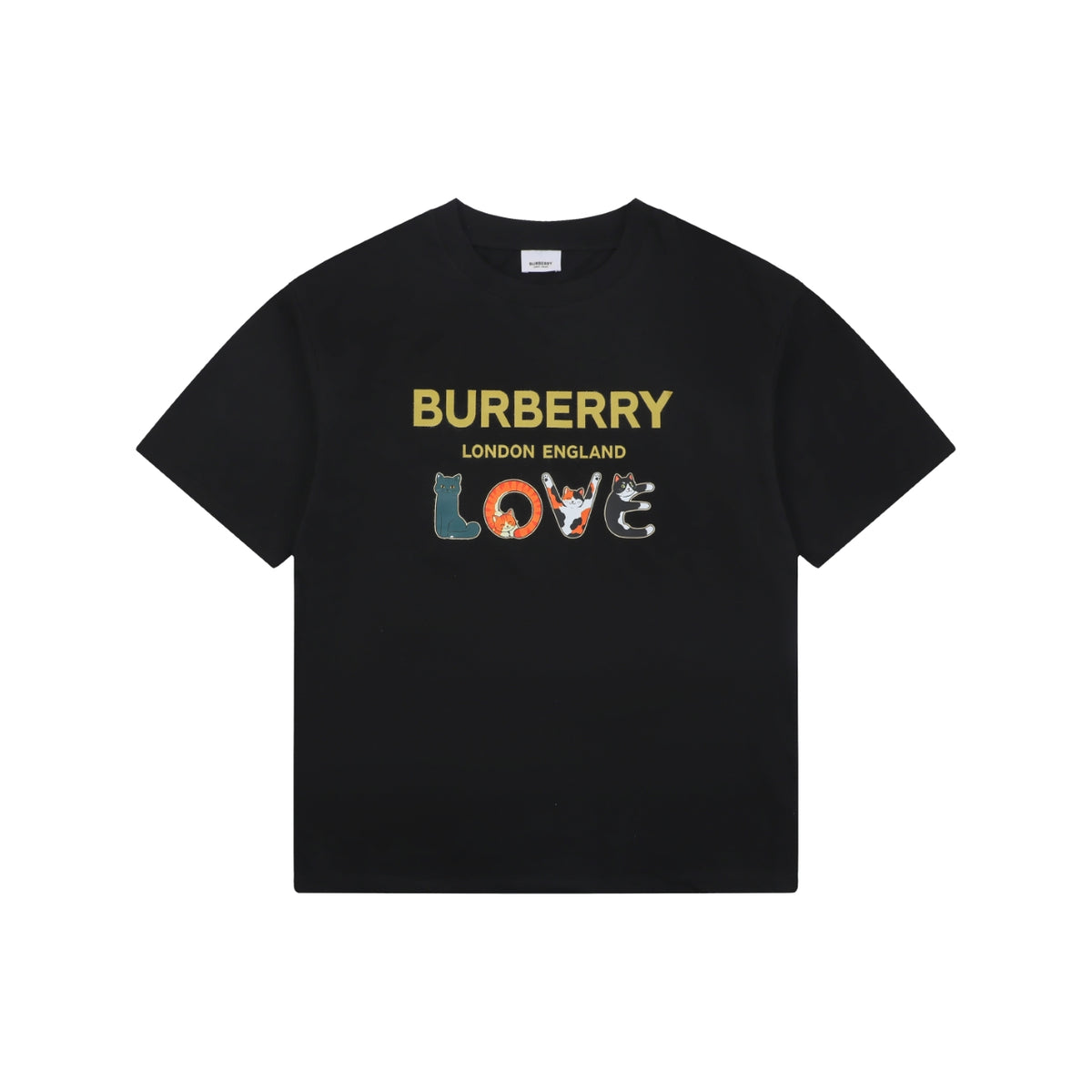 Burberry LOVE Cat Print Short Sleeve T-Shirt – Black