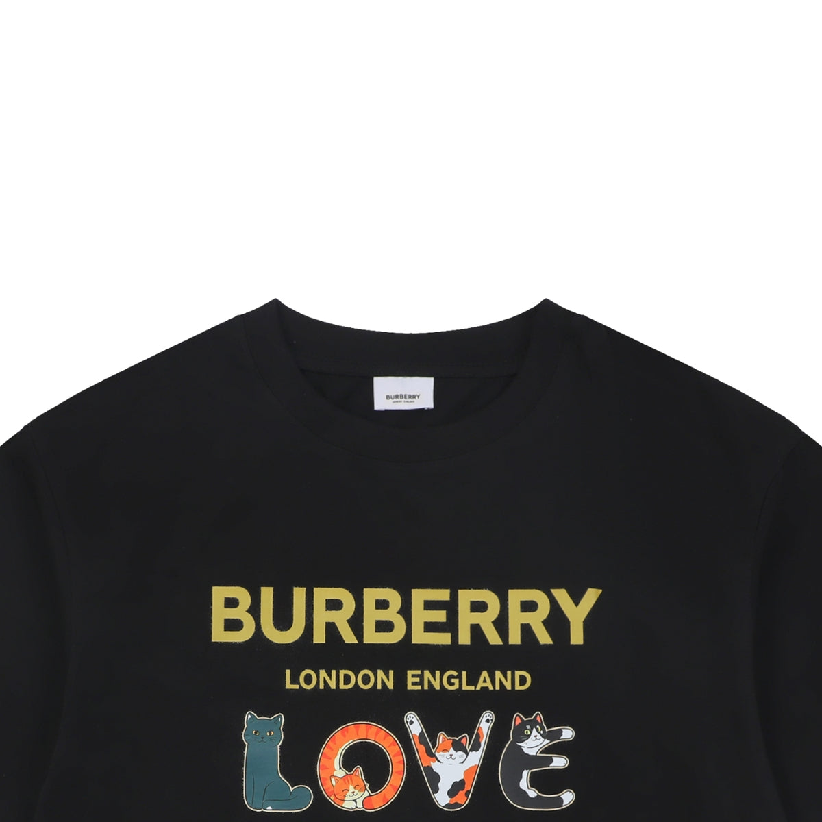 Burberry LOVE Cat Print Short Sleeve T-Shirt – Black
