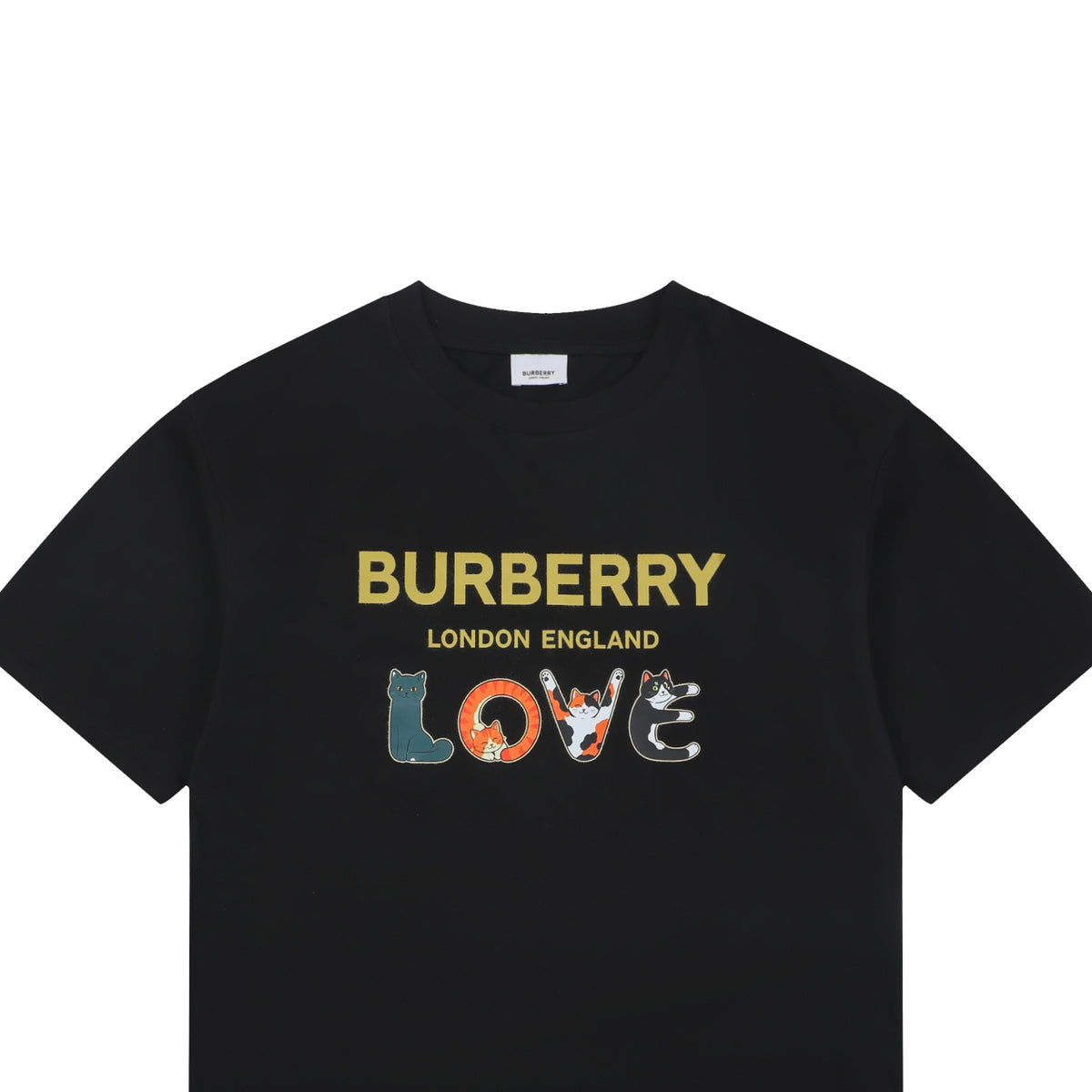 Burberry LOVE Cat Print Short Sleeve T-Shirt – Black