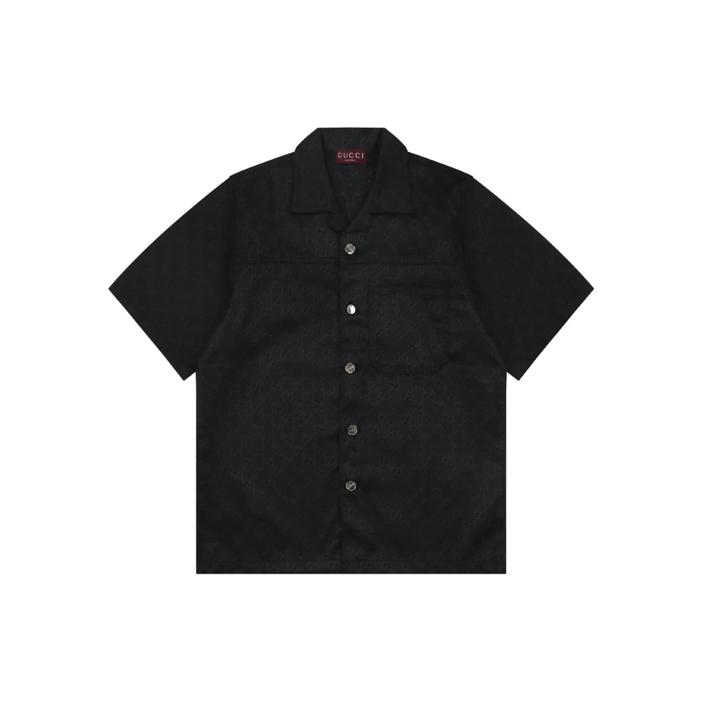 Gucci All-Over GG Monogram Short Sleeve Shirt – Black