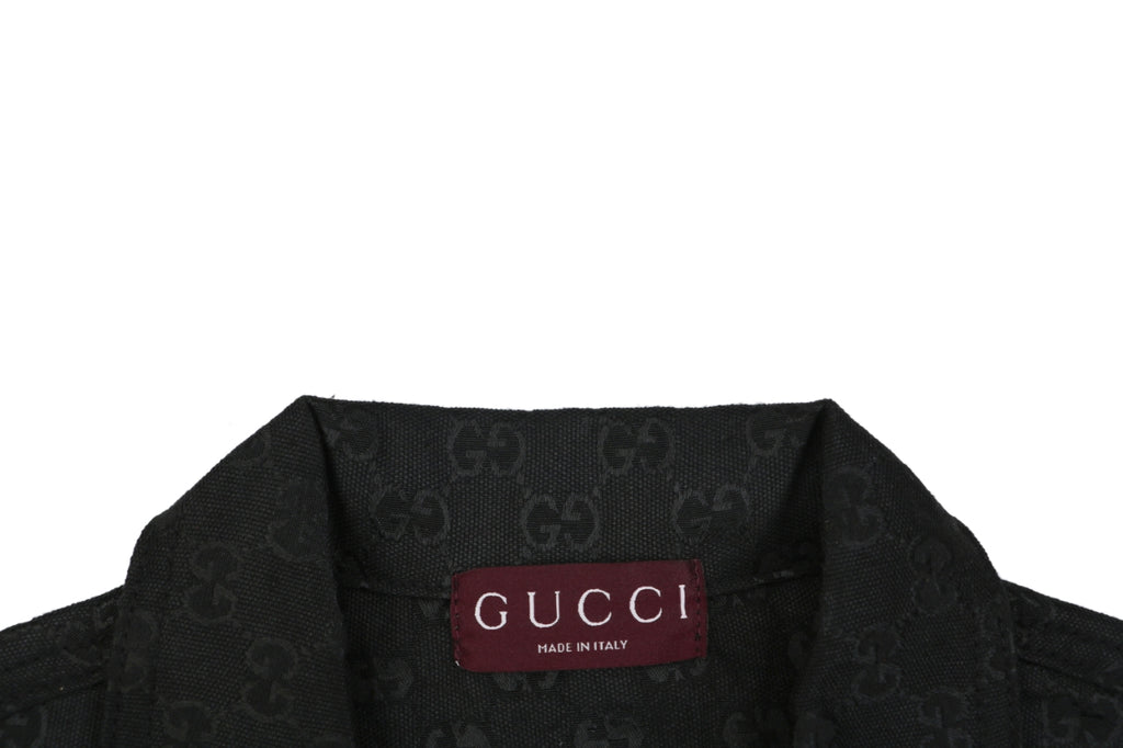 Gucci All-Over GG Monogram Short Sleeve Shirt – Black