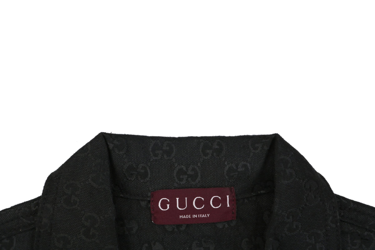 Gucci All-Over GG Monogram Short Sleeve Shirt – Black
