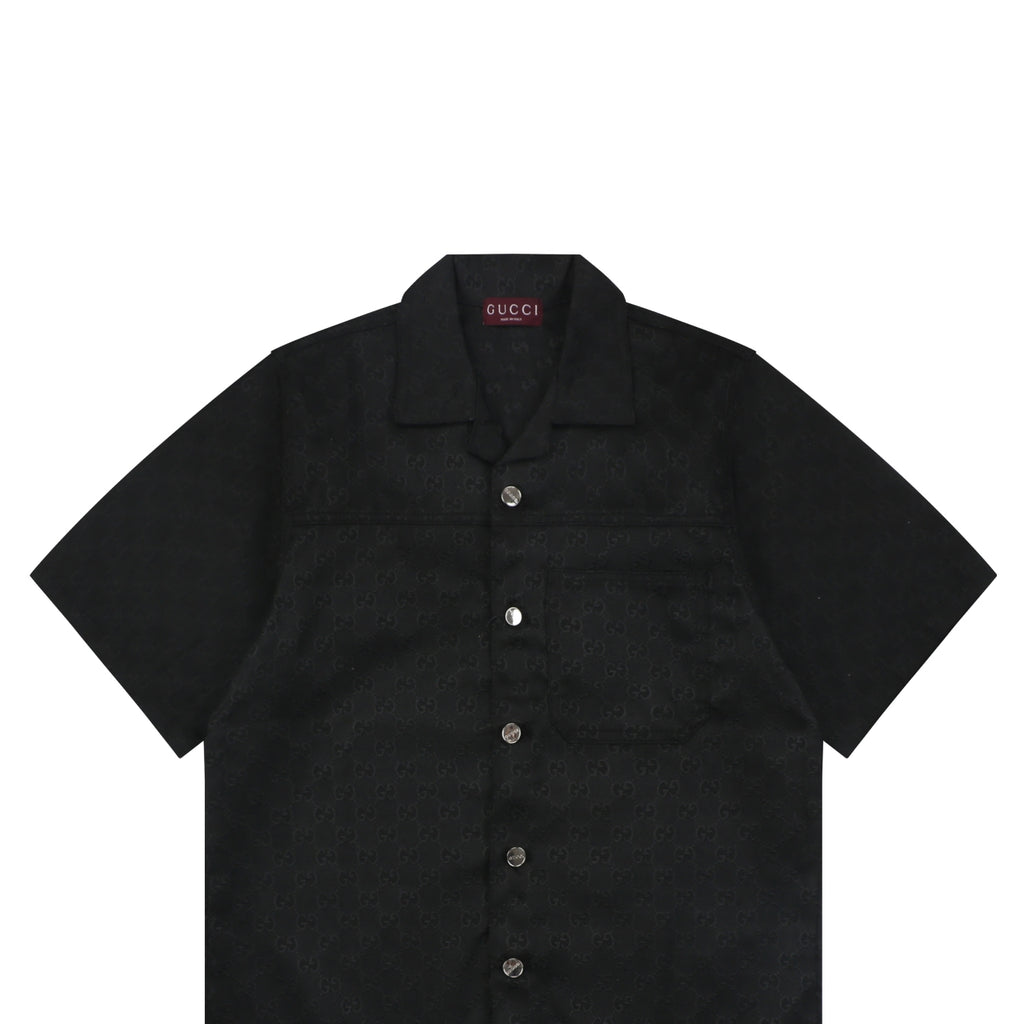 Gucci All-Over GG Monogram Short Sleeve Shirt – Black