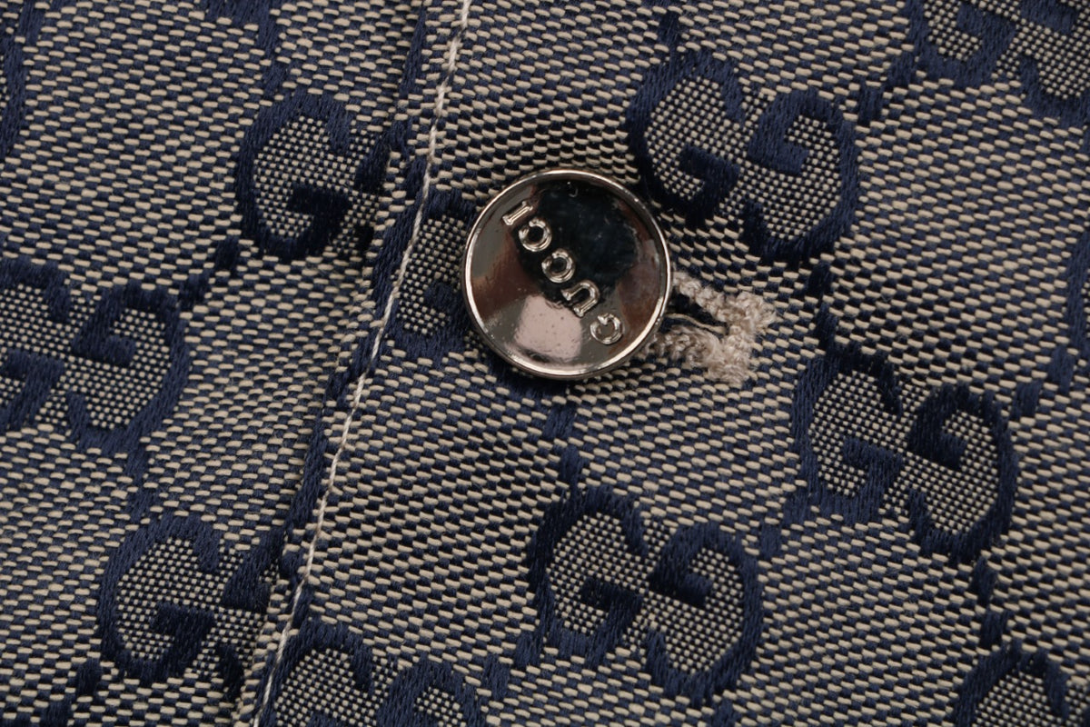 Gucci All-Over GG Monogram Short Sleeve Shirt – Grey