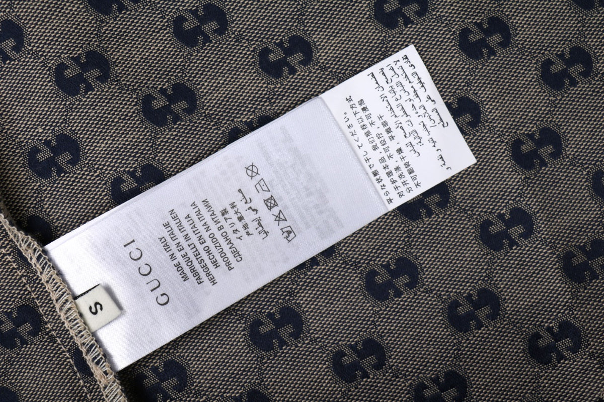 Gucci All-Over GG Monogram Short Sleeve Shirt – Grey