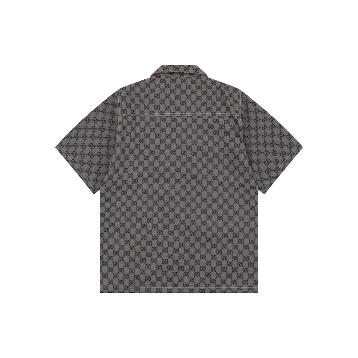 Gucci All-Over GG Monogram Short Sleeve Shirt – Grey
