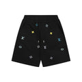 Louis Vuitton Blue & Yellow Scattered Monogram Embroidered Shorts – Black