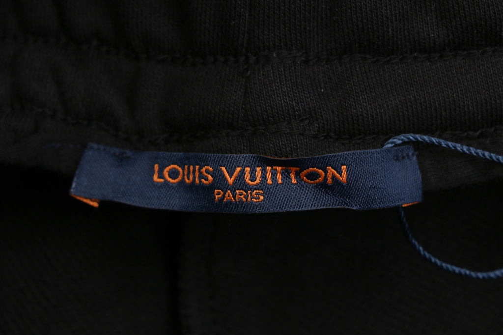 Louis Vuitton Blue & Yellow Scattered Monogram Embroidered Shorts – Black