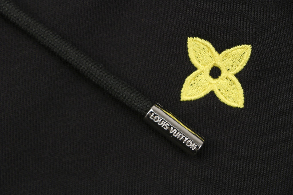 Louis Vuitton Blue & Yellow Scattered Monogram Embroidered Shorts – Black