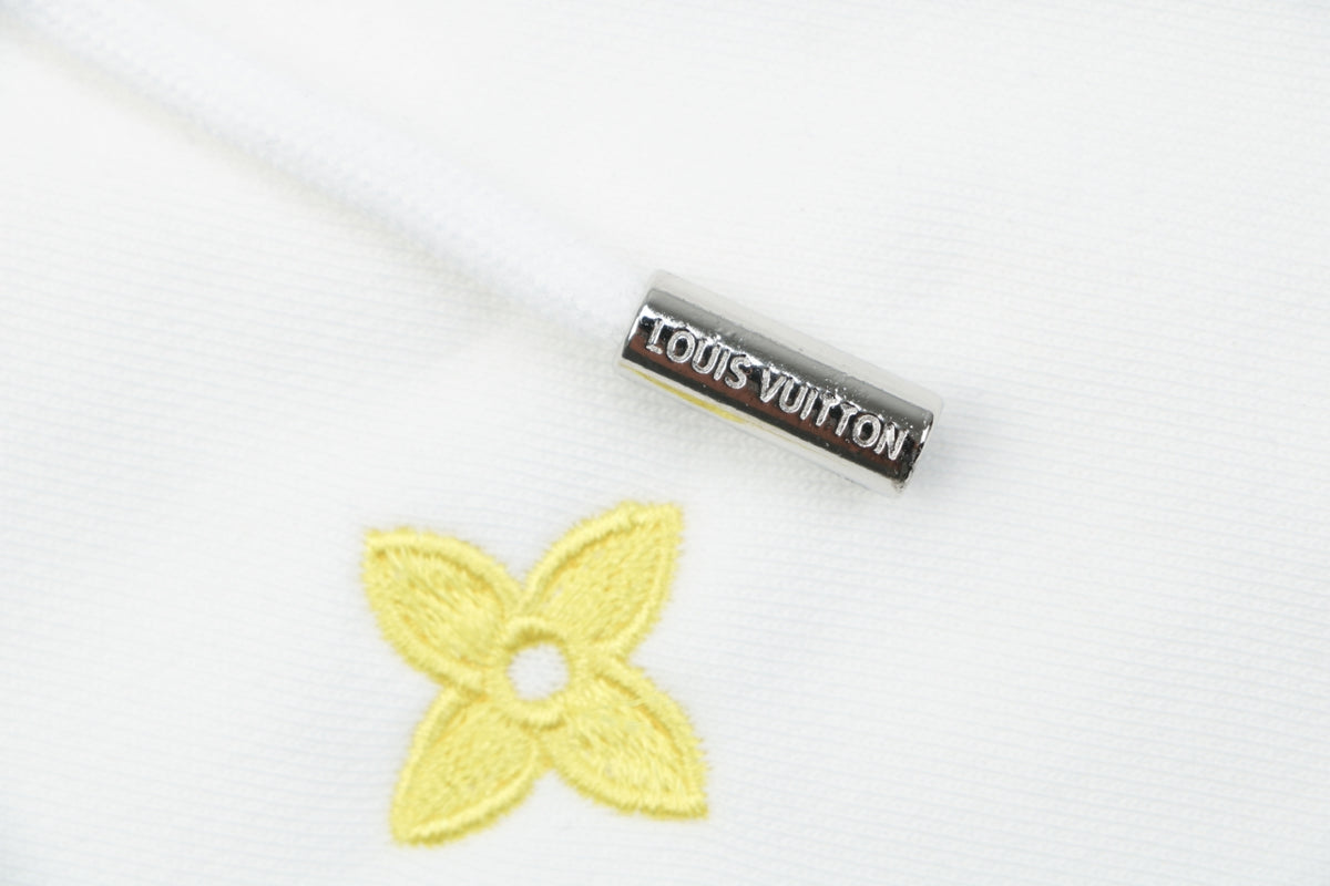 Louis Vuitton Blue & Yellow Scattered Monogram Embroidered Shorts – White