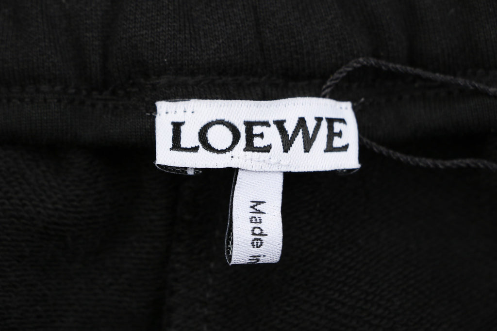 Loewe Overlapping Pink Letter Embroidered Shorts – Black