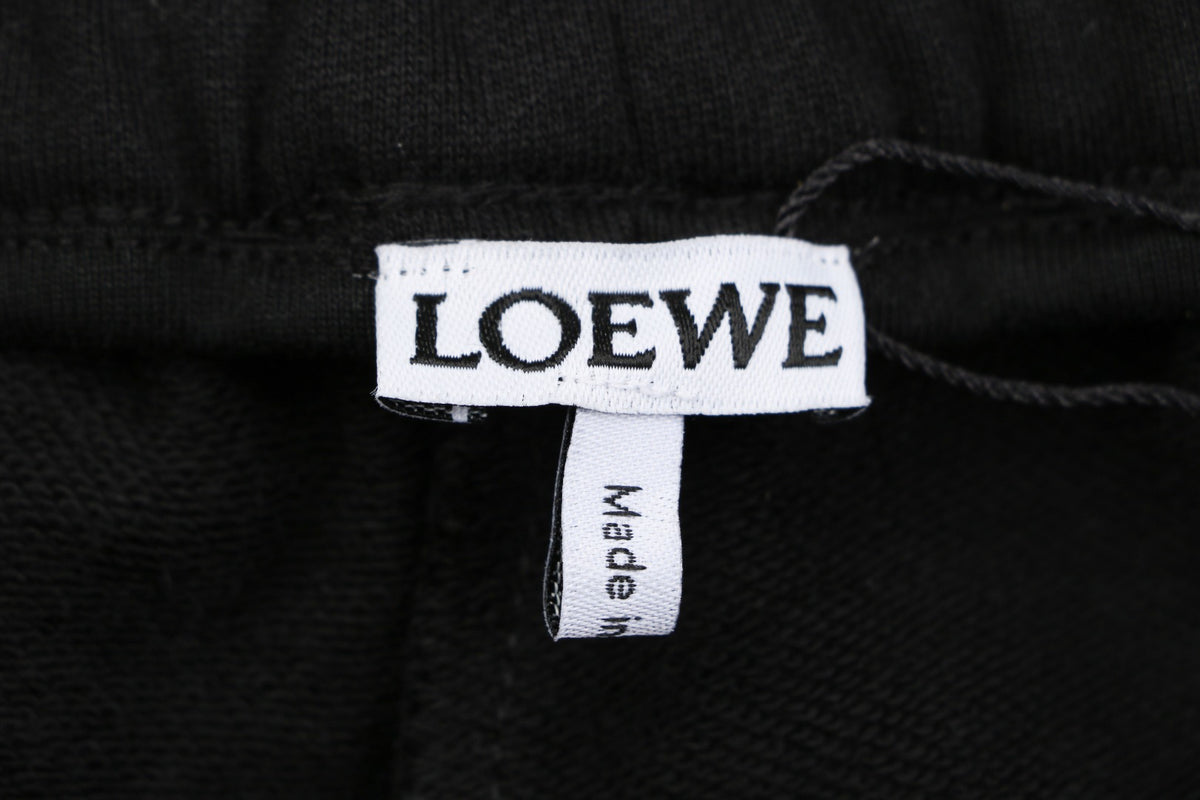 Loewe Overlapping Pink Letter Embroidered Shorts – Black