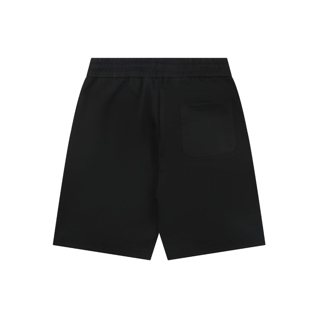 Loewe Overlapping Pink Letter Embroidered Shorts – Black
