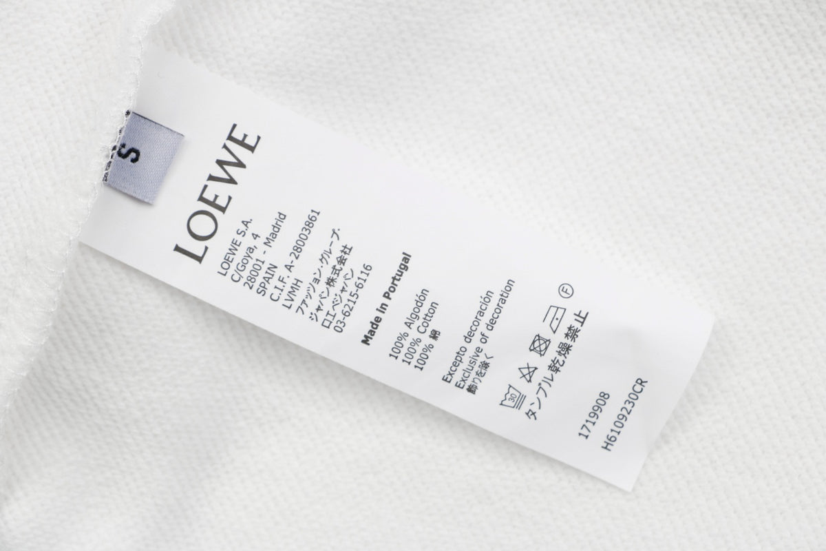 Loewe Overlapping Pink Letter Embroidered Shorts – White