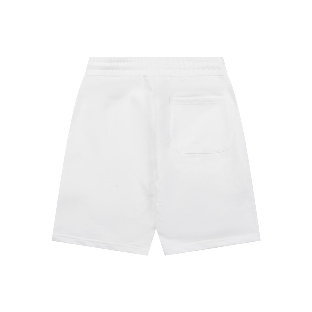 Loewe Overlapping Pink Letter Embroidered Shorts – White