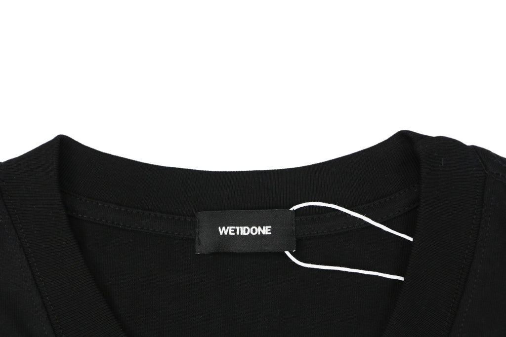 We11done Cross Chain Print Tee – Black