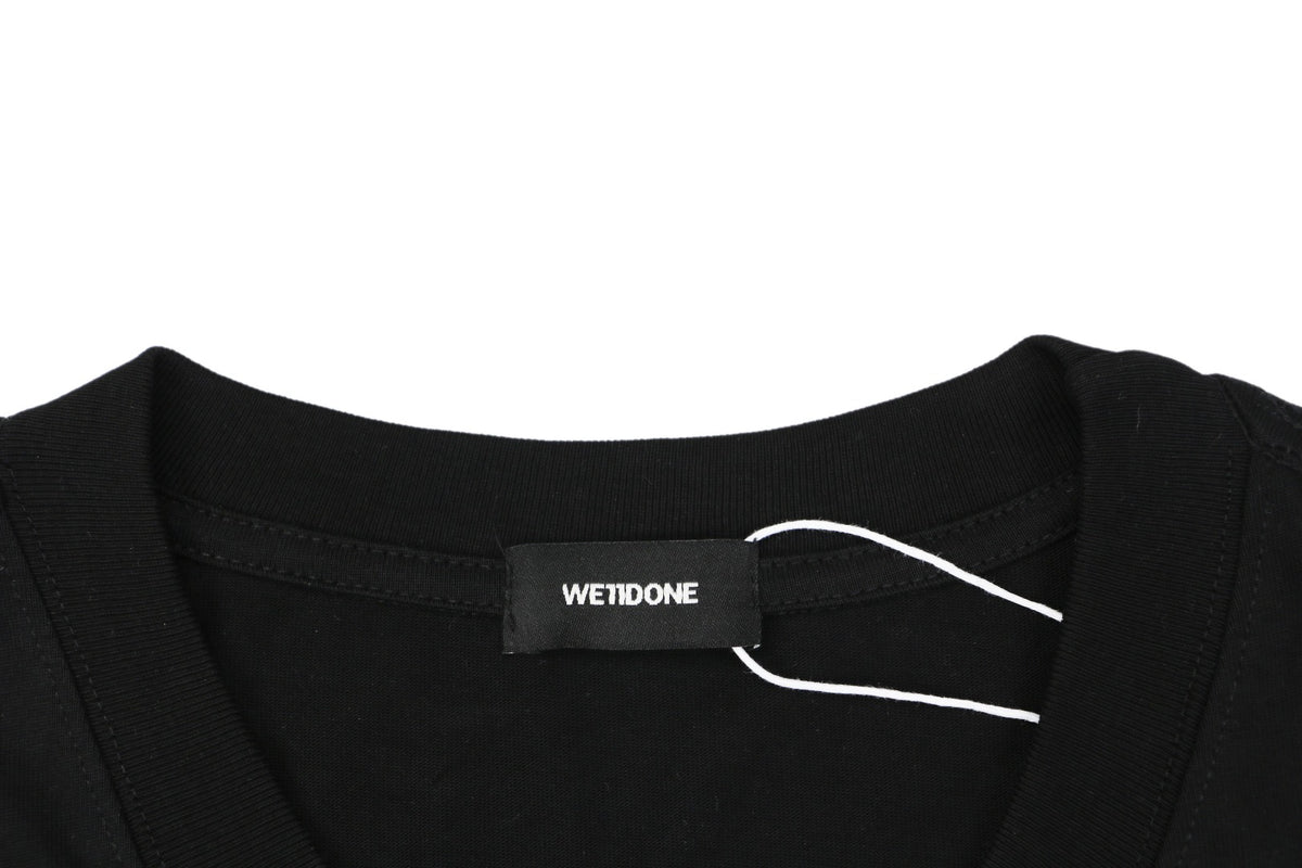 We11done Cross Chain Print Tee – Black