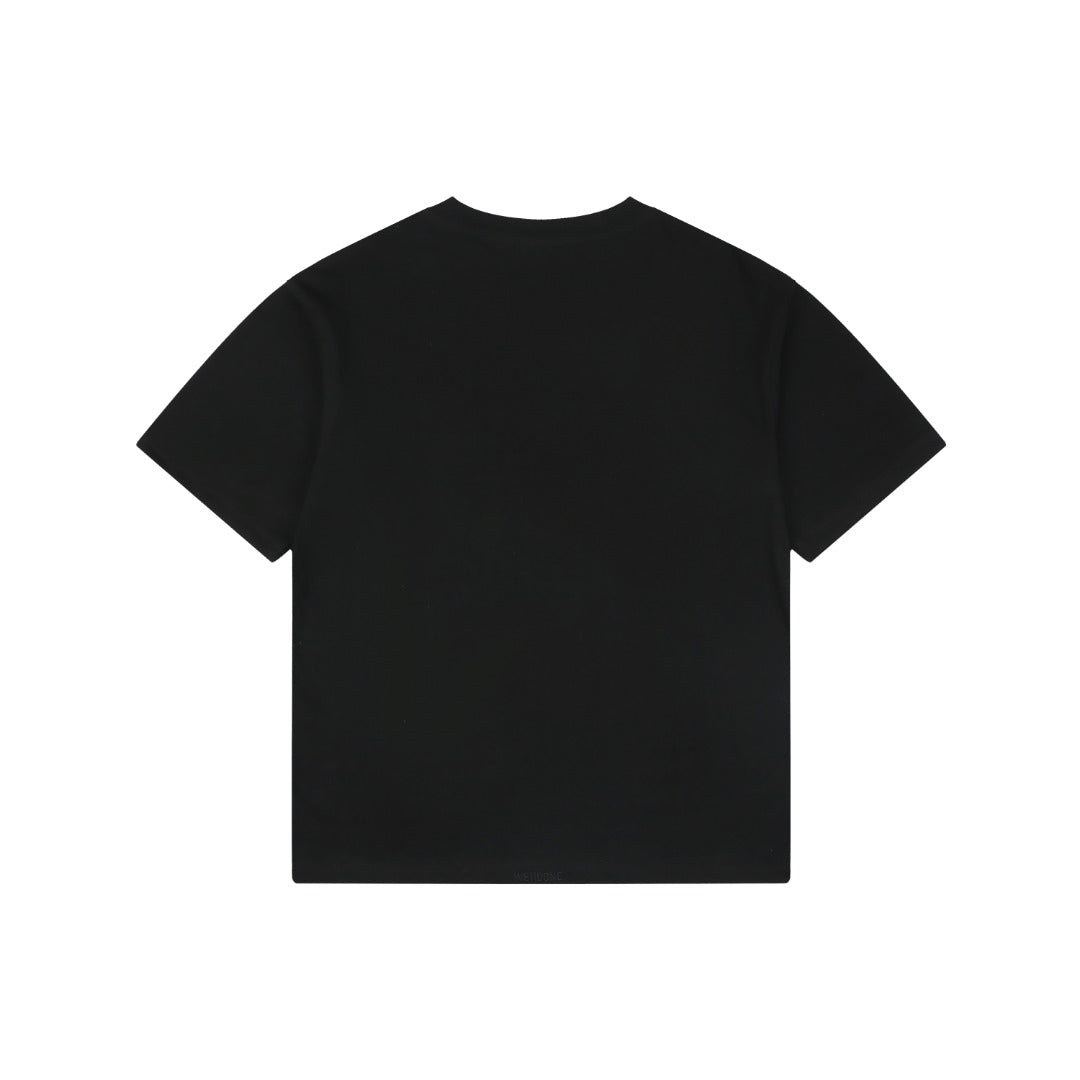 We11done Cross Chain Print Tee – Black