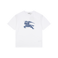 Burberry Blue Equestrian Knight Toothbrush Embroidered Tee – White