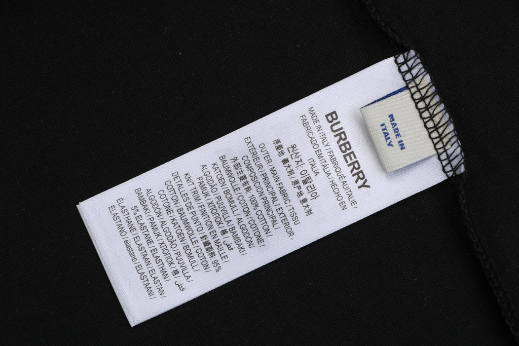 Burberry Phantom Equestrian Knight Overlapping Print Tee – Black