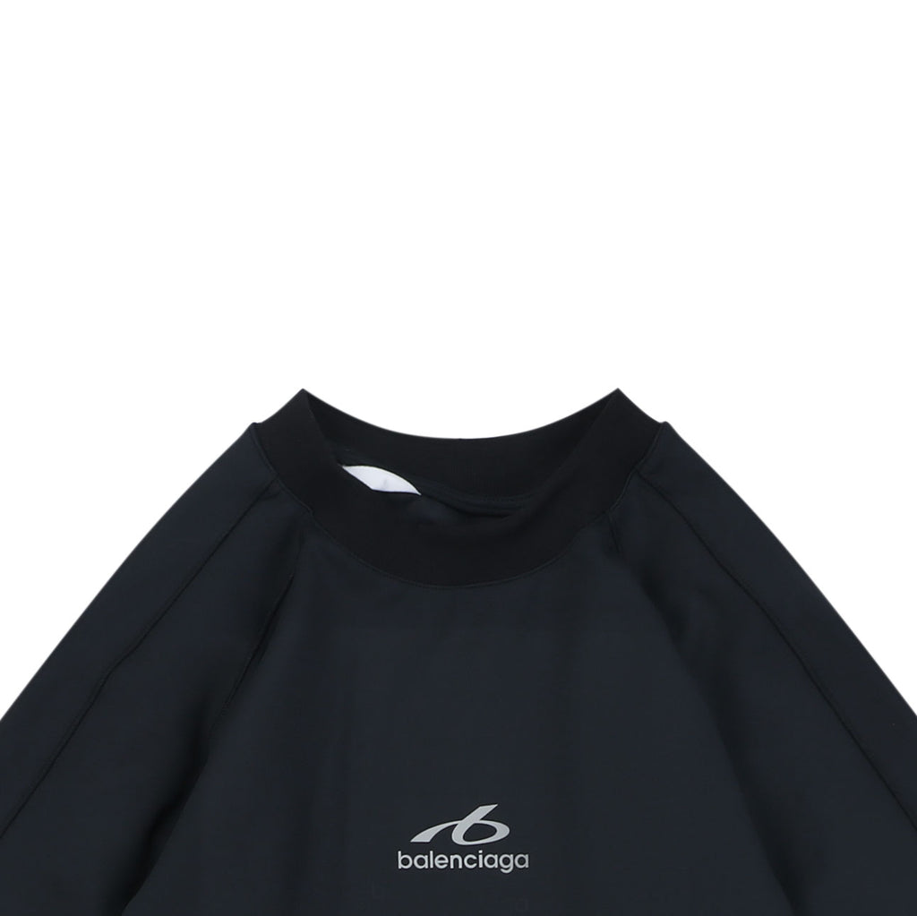 Balenciaga Reflective Ring Logo Quick-Dry Faux Two-Piece Long Sleeve – Black