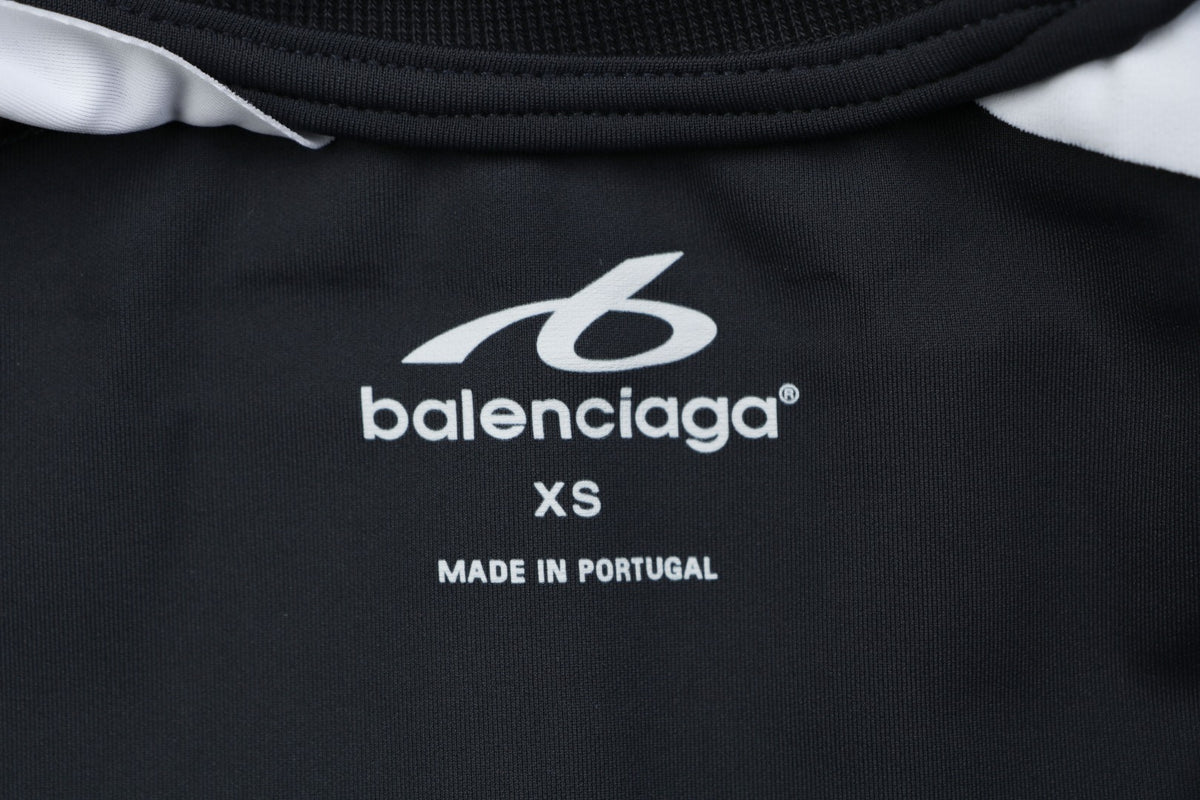Balenciaga Reflective Ring Logo Quick-Dry Faux Two-Piece Long Sleeve – Black