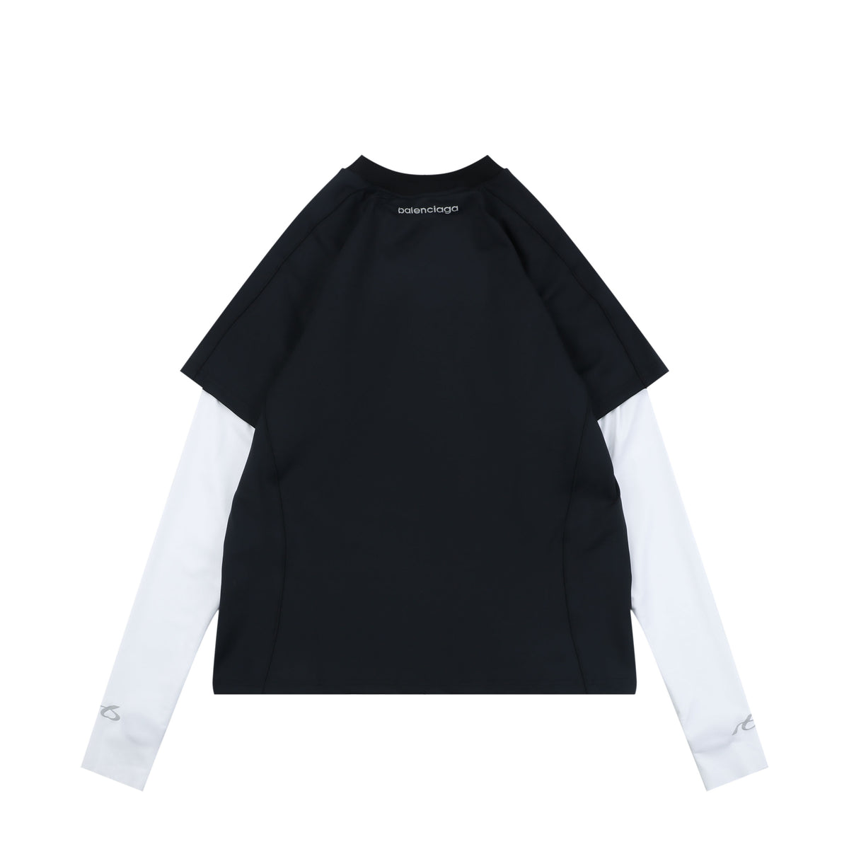 Balenciaga Reflective Ring Logo Quick-Dry Faux Two-Piece Long Sleeve – Black