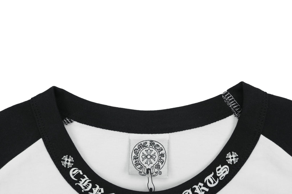 Chrome Hearts Sanskrit Collar Colorblock Raglan Long Sleeve – White/Black