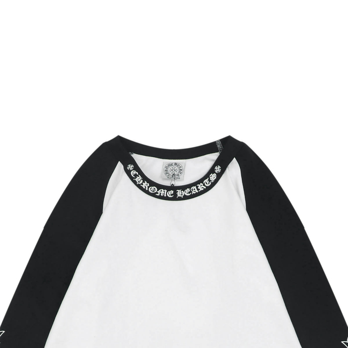Chrome Hearts Sanskrit Collar Colorblock Raglan Long Sleeve – White/Black