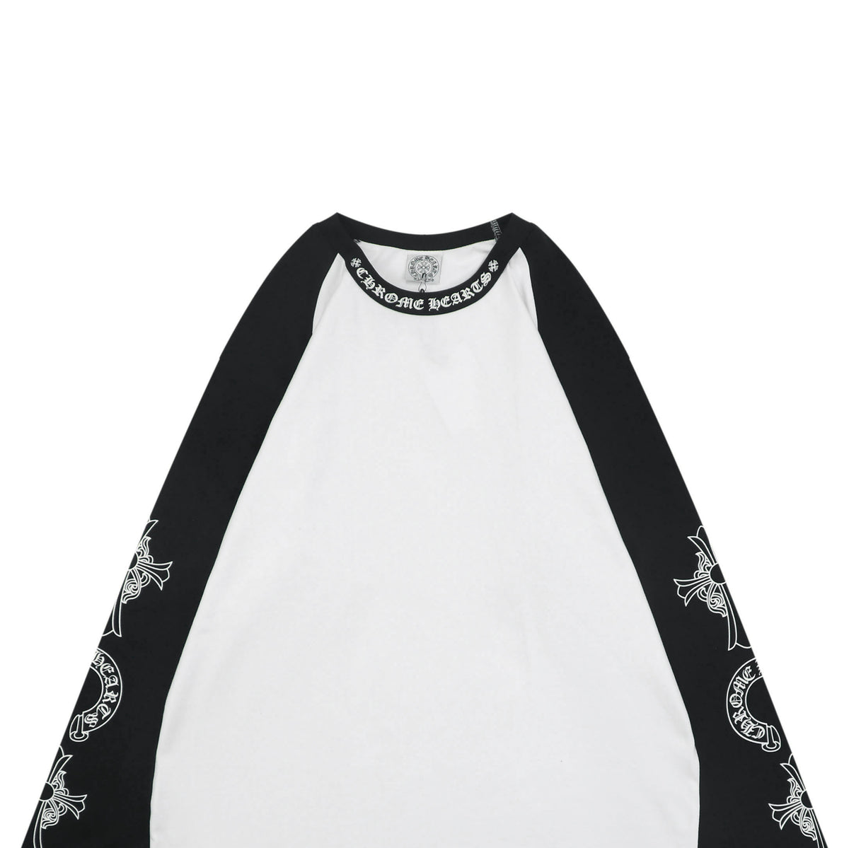 Chrome Hearts Sanskrit Collar Colorblock Raglan Long Sleeve – White/Black