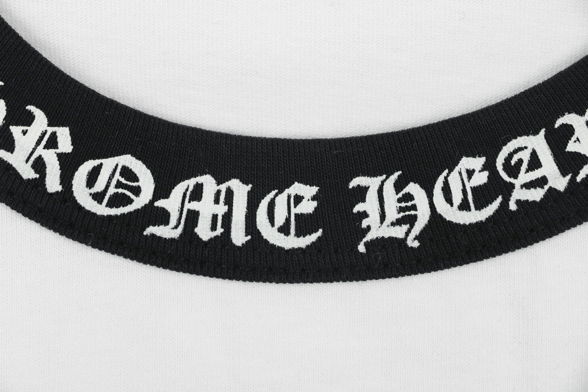 Chrome Hearts Sanskrit Collar Colorblock Raglan Long Sleeve – White/Black