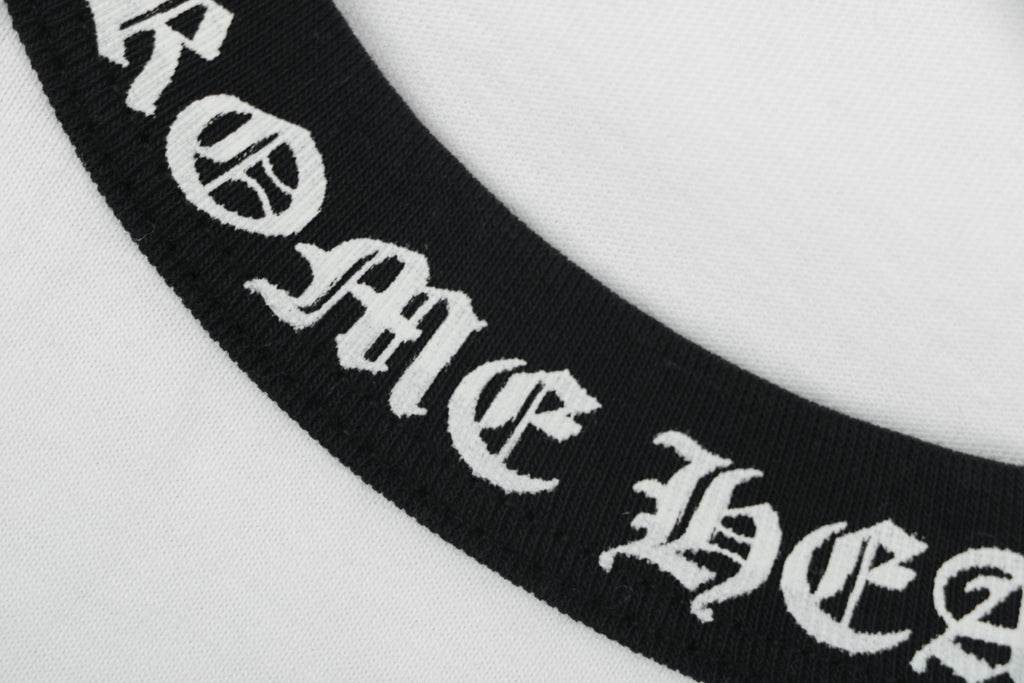 Chrome Hearts Sanskrit Collar Colorblock Raglan Long Sleeve – White/Black