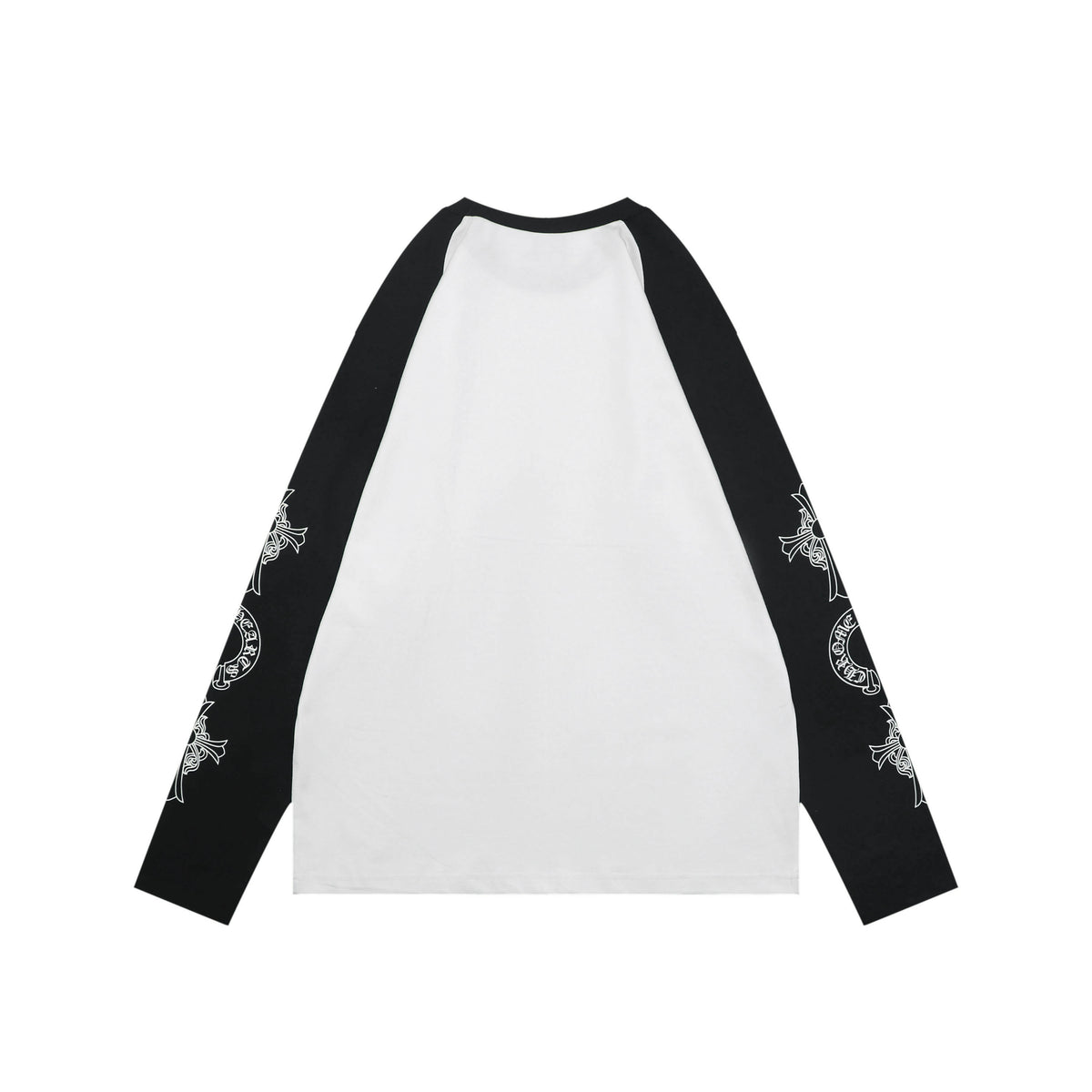 Chrome Hearts Sanskrit Collar Colorblock Raglan Long Sleeve – White/Black