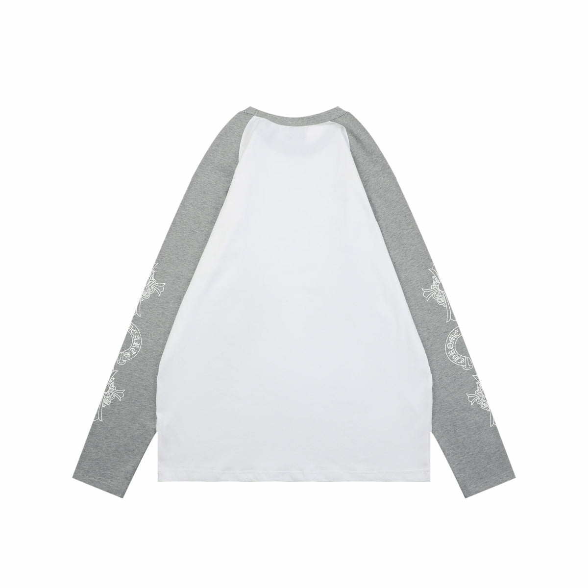 Chrome Hearts Sanskrit Collar Colorblock Raglan Long Sleeve – White/Grey