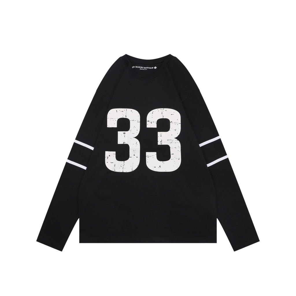 Chrome Hearts #33 Sanskrit Cross Print Long Sleeve – Black
