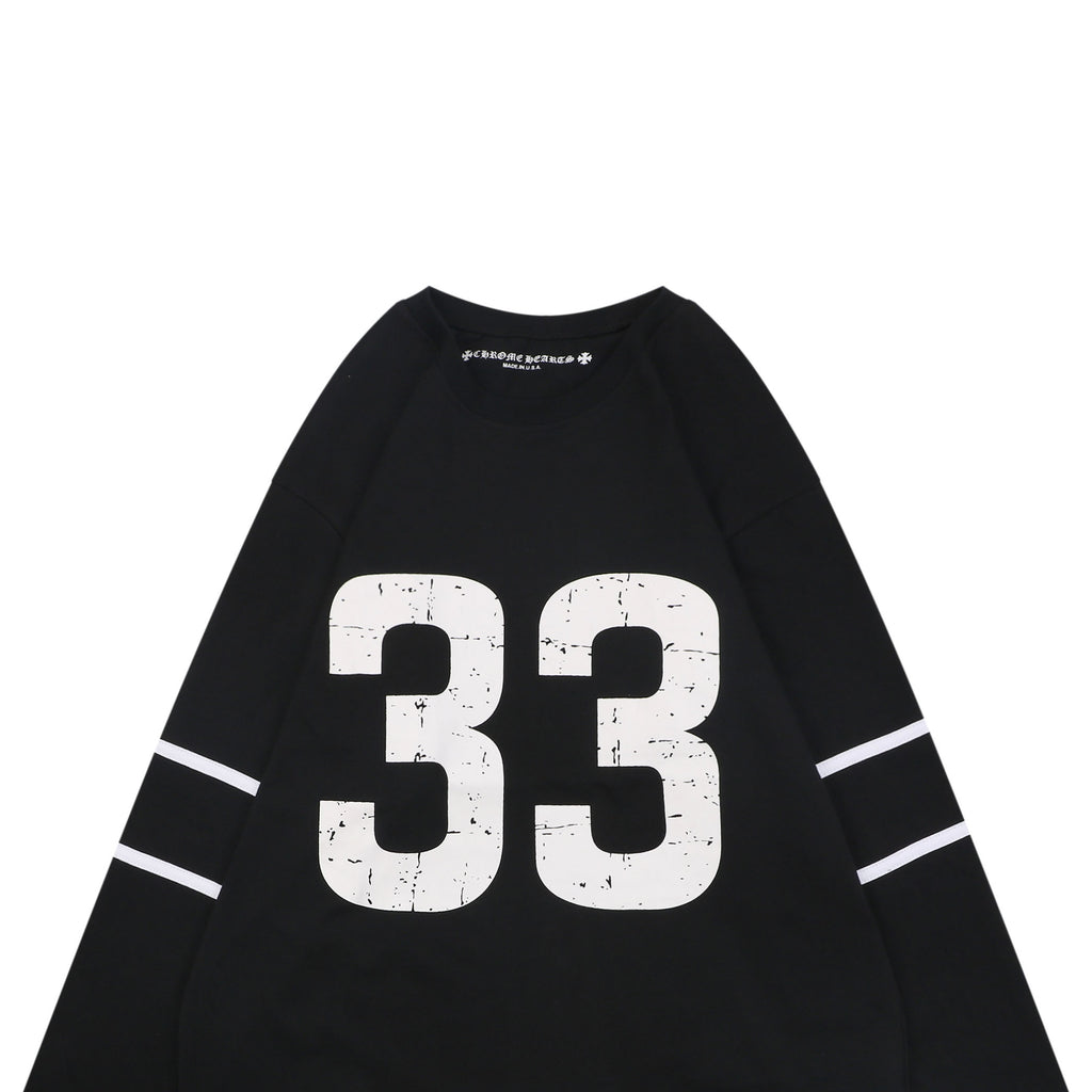 Chrome Hearts #33 Sanskrit Cross Print Long Sleeve – Black