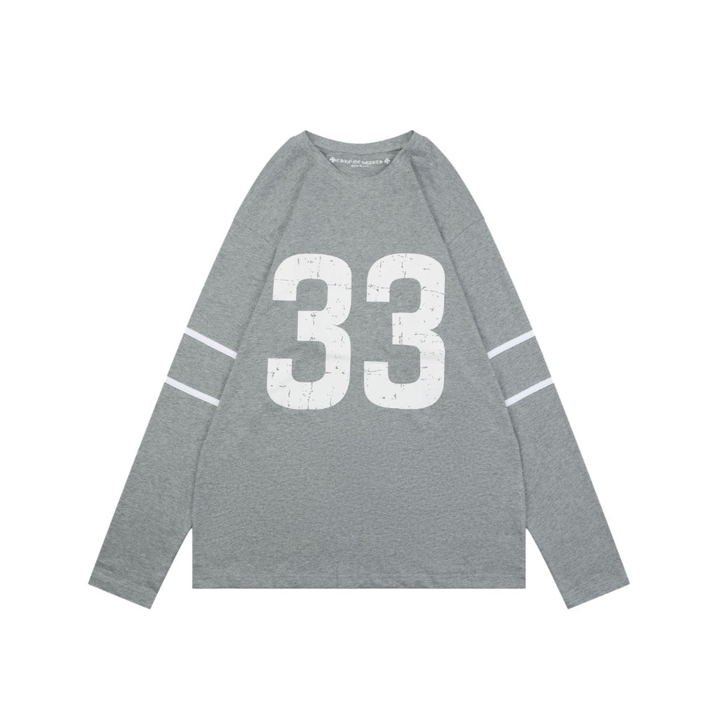 Chrome Hearts #33 Sanskrit Cross Print Long Sleeve – Grey
