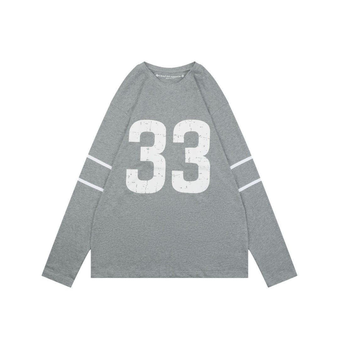 Chrome Hearts #33 Sanskrit Cross Print Long Sleeve – Grey
