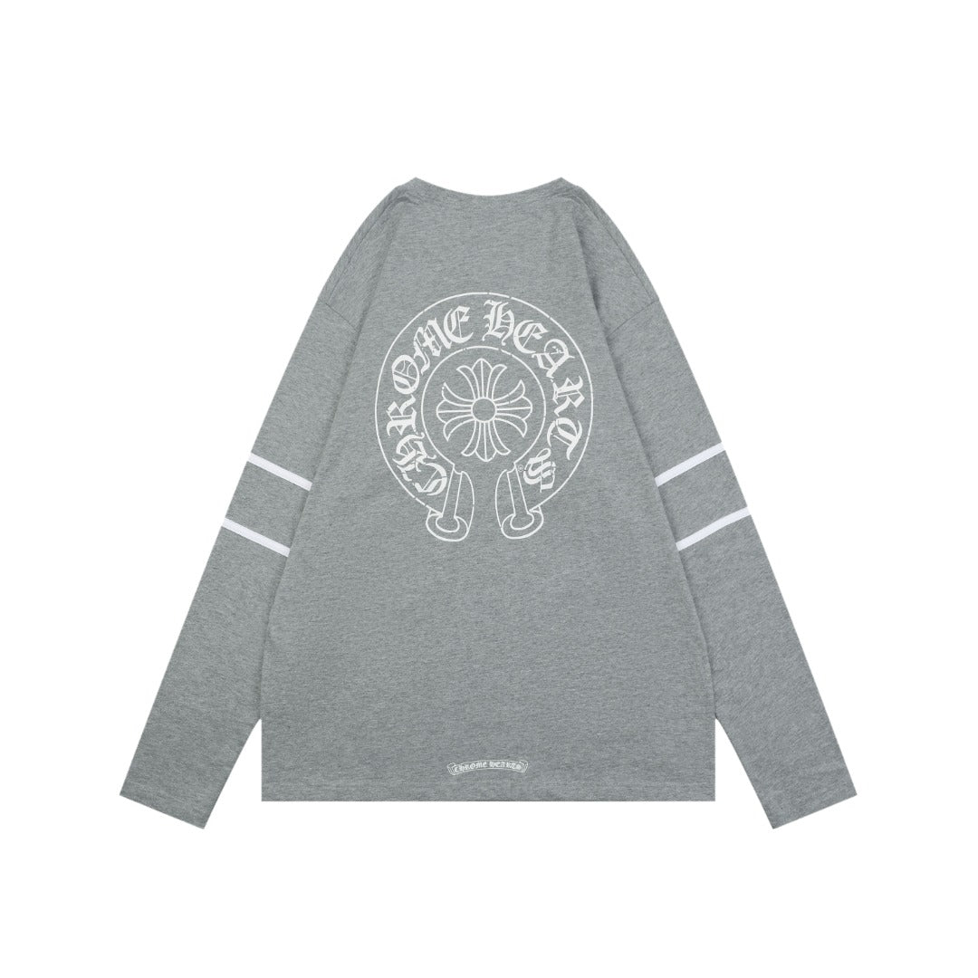 Chrome Hearts #33 Sanskrit Cross Print Long Sleeve – Grey