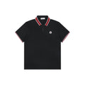 Moncler Black & Red Tipped Collar Polo Shirt – Black