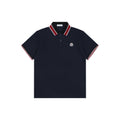 Moncler Black & Red Tipped Collar Polo Shirt – Navy