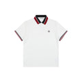 Moncler Black & Red Tipped Collar Polo Shirt – White