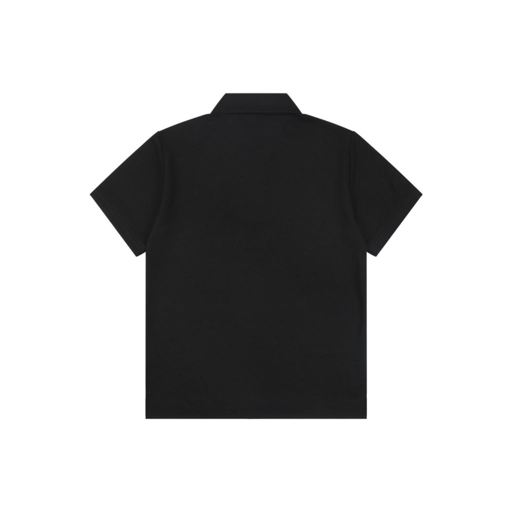 Burberry Tartan Equestrian Knight Embroidered Polo Shirt – Black