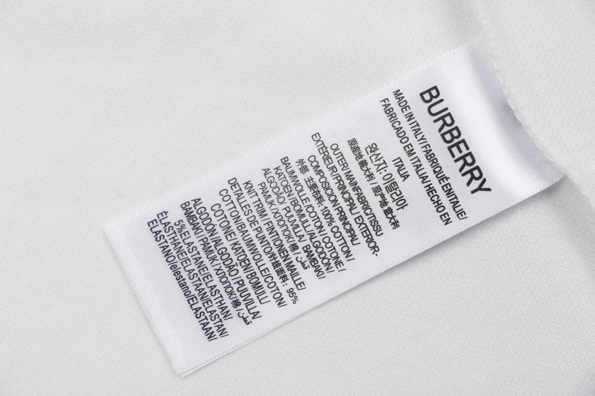 Burberry Tartan Equestrian Knight Embroidered Polo Shirt – White