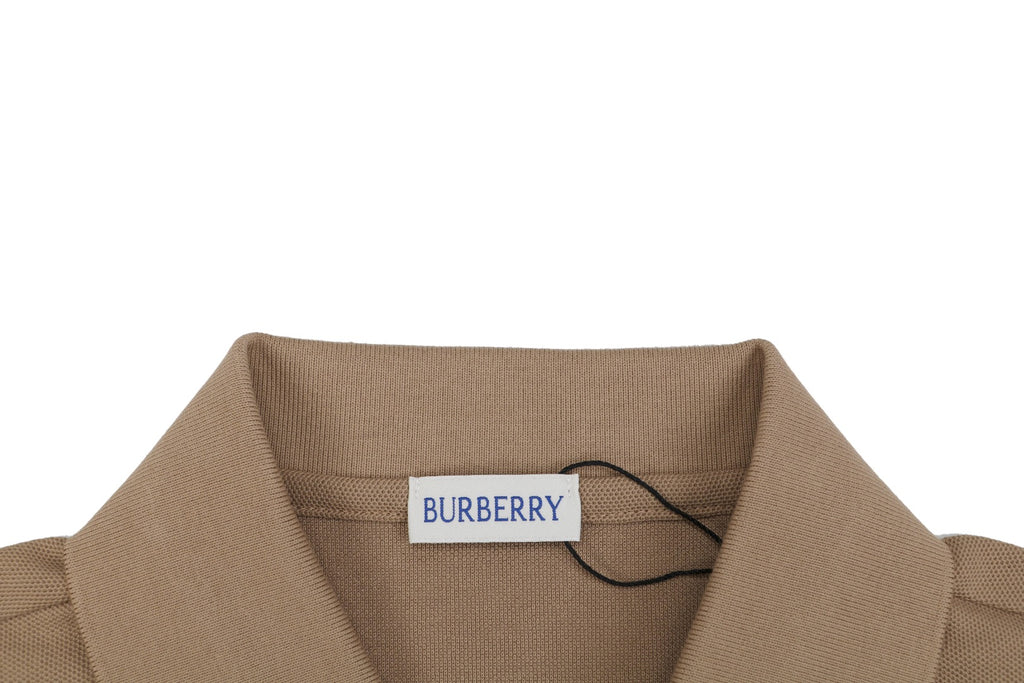 Burberry Tartan Equestrian Knight Embroidered Polo Shirt – Khaki