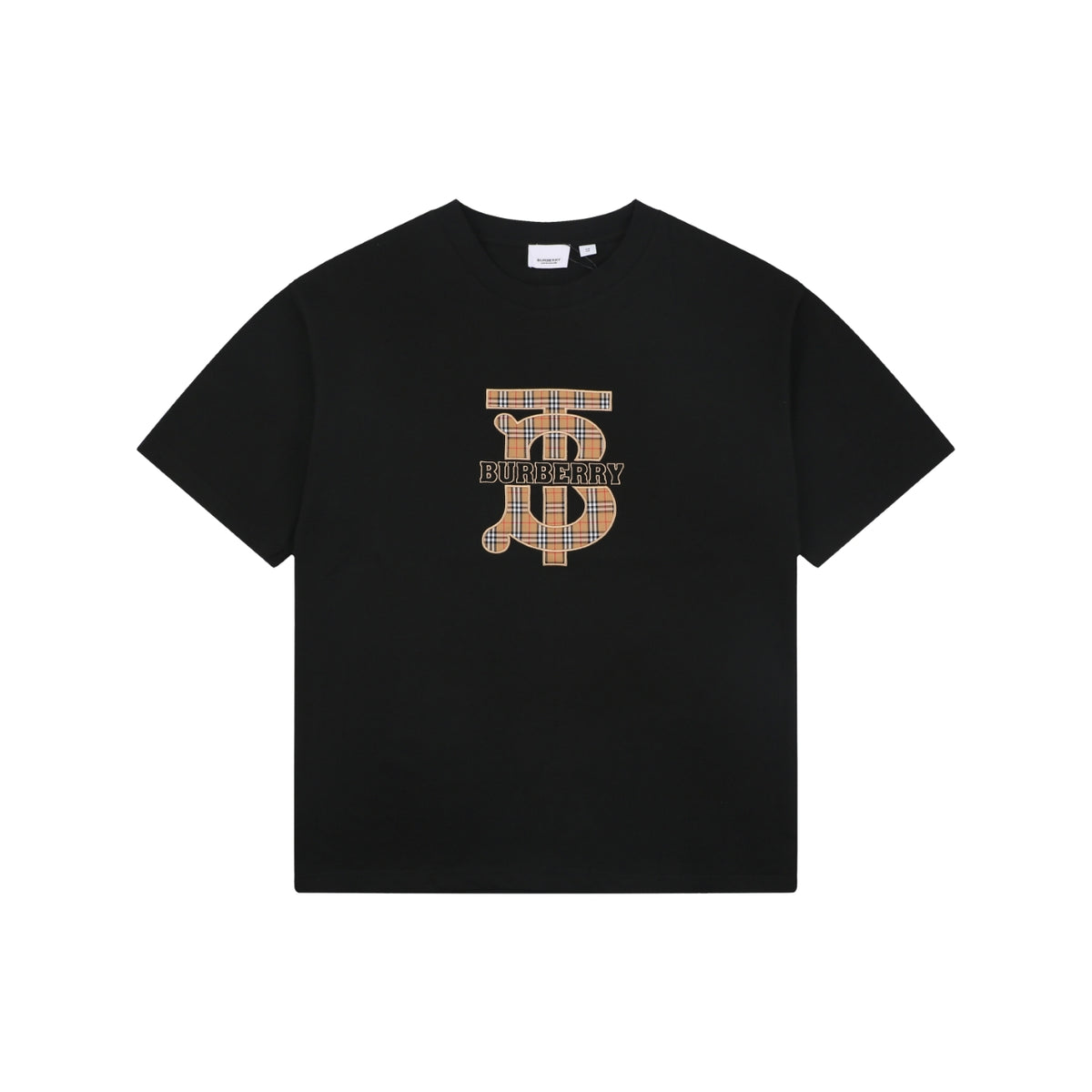 Burberry Tartan TB Monogram Oversized Short-Sleeve T-Shirt – Black