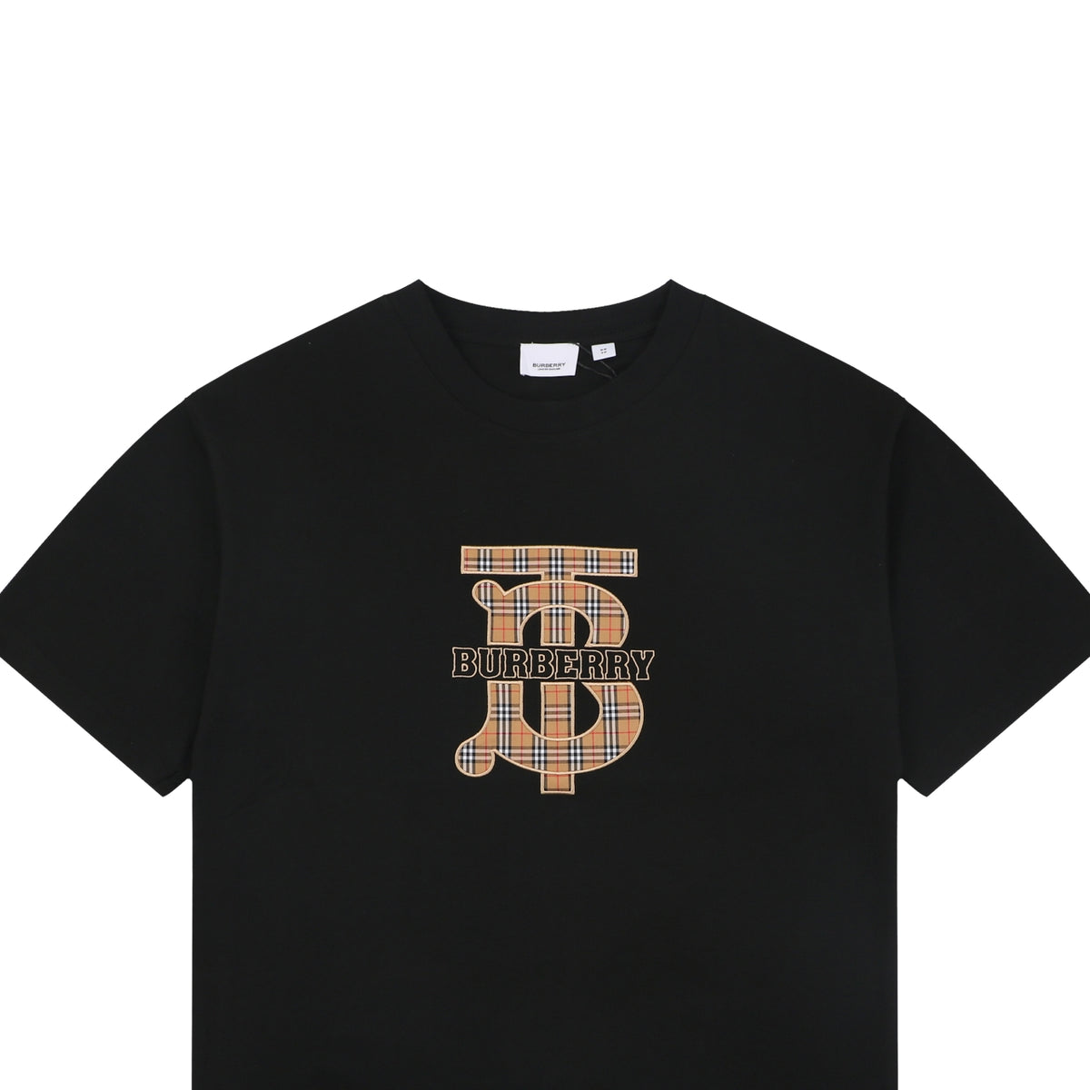 Burberry Tartan TB Monogram Oversized Short-Sleeve T-Shirt – Black